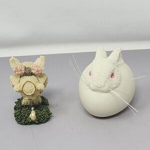 Charming Dept 56 Rabbit Figurine Set By Enesco Boyds Bears  Lil Wings